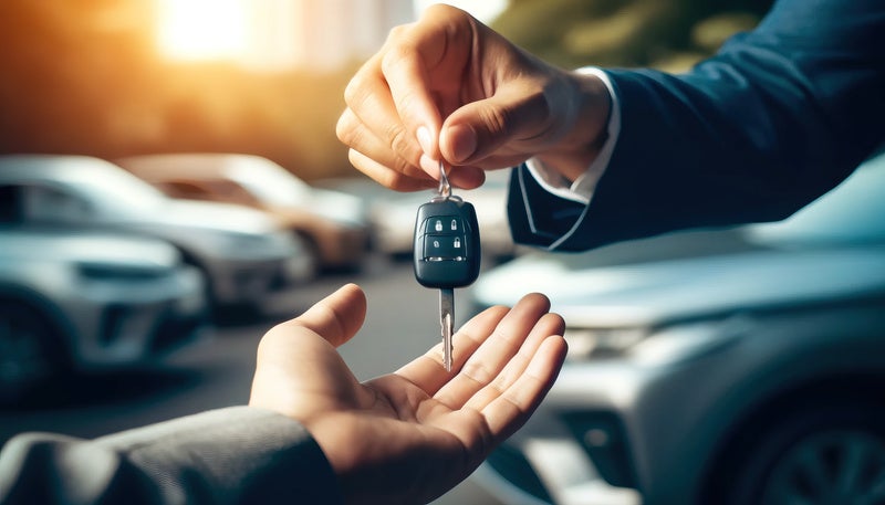 Giving keys of leased car