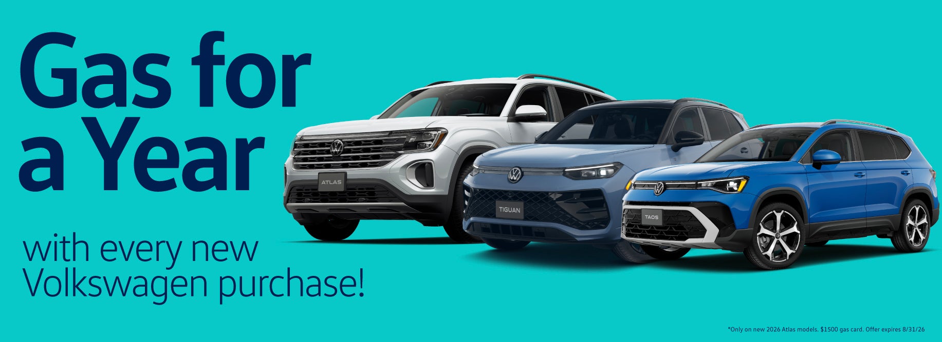 Get gas for a year with every VW purchase this month