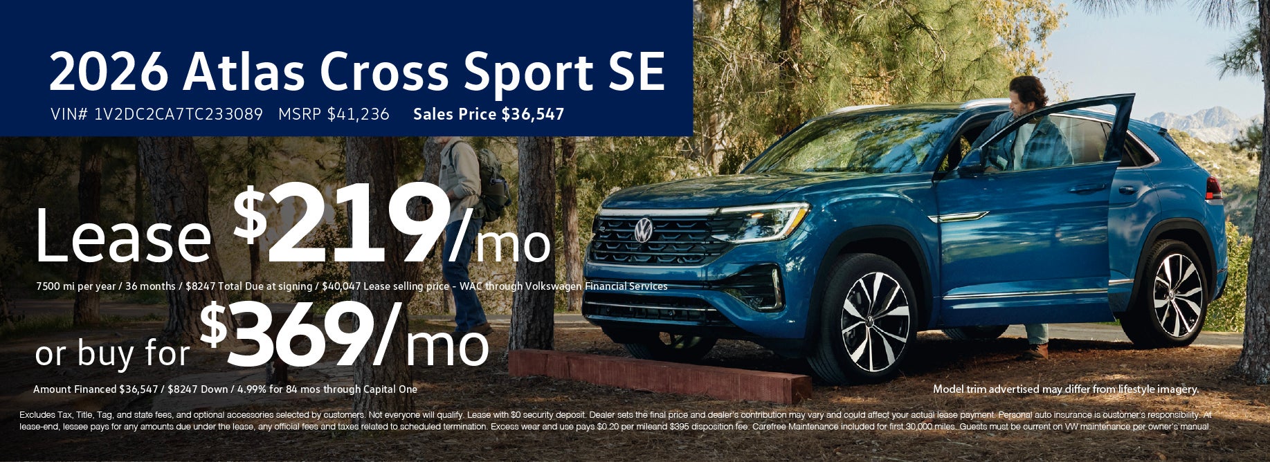 Buy the '26 Atlas Cross from $369/mo at VW Clear Lake