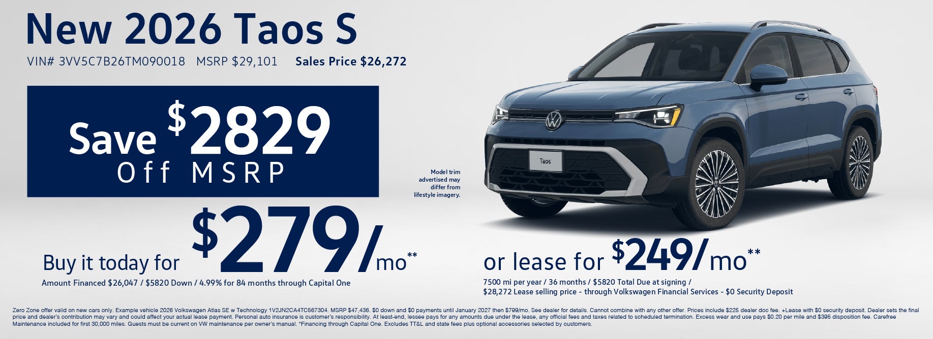 Buy a new Taos S at VW Clear Lake from $279/mo